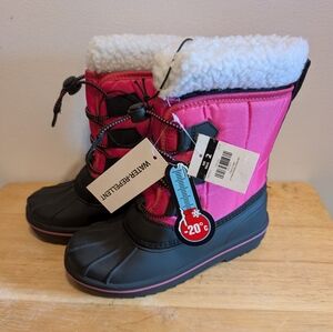 Kids Pink and Black Snow Boots